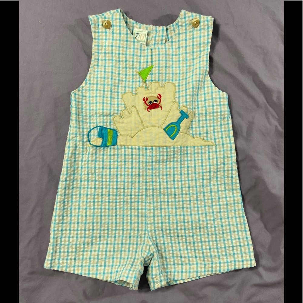 Z * U boys Romper with beach scene🦚